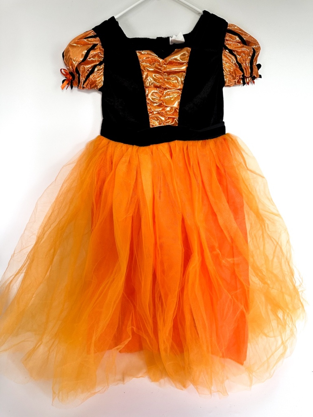 Halloween Dress Orange Black Pumpkin Princess Witch Costume 4-5T